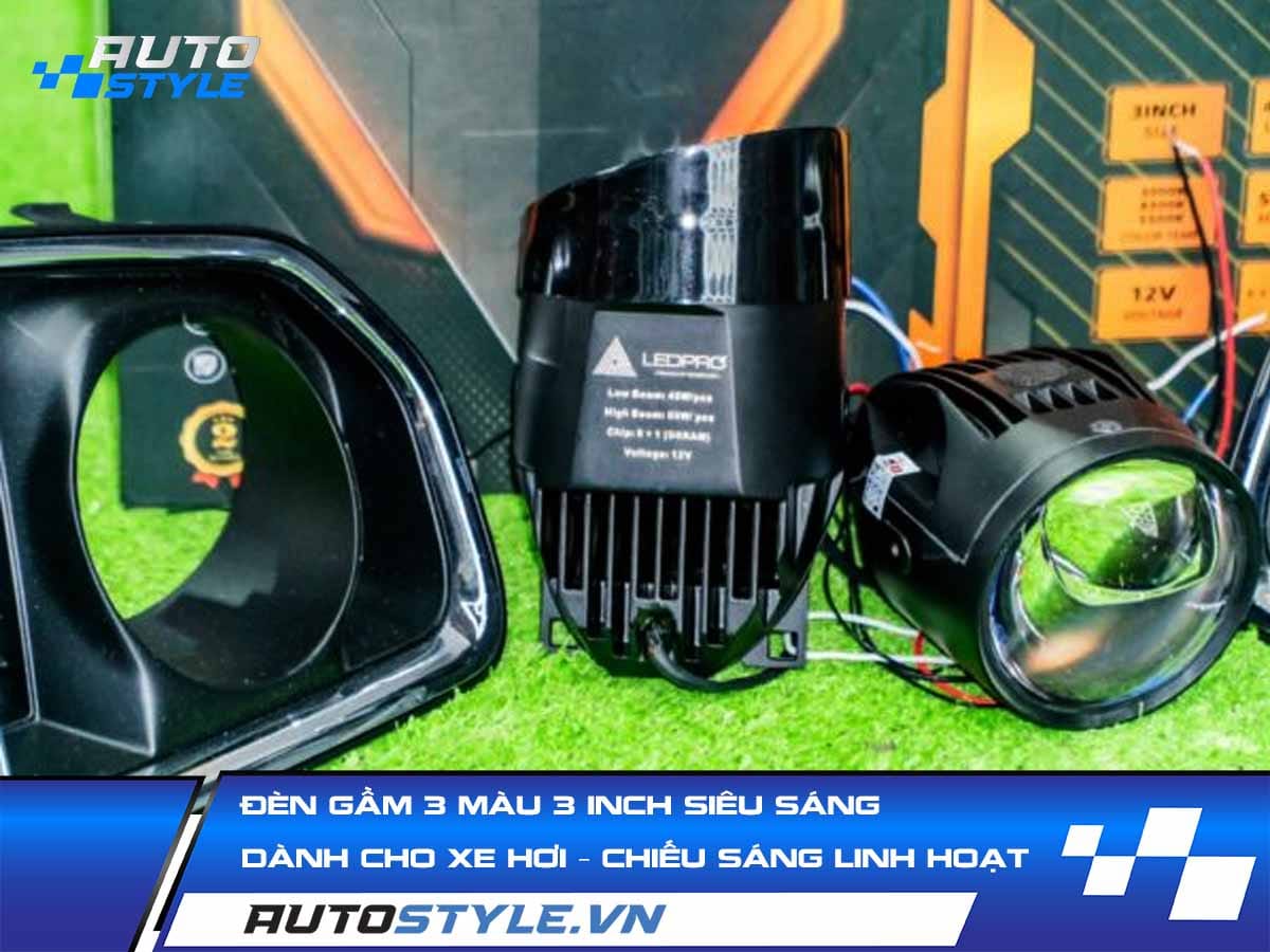 Đèn Gầm 3 Màu 3 Inch Siêu Sáng Dành Cho Xe Hơi – Chiếu Sáng Linh Hoạt