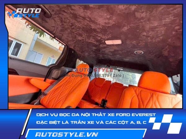 Dịch Vụ Bọc Trần Da Nội Thất Cho Xe Ford Everest – Đặc Biệt Là Trần Xe Và Các Cột