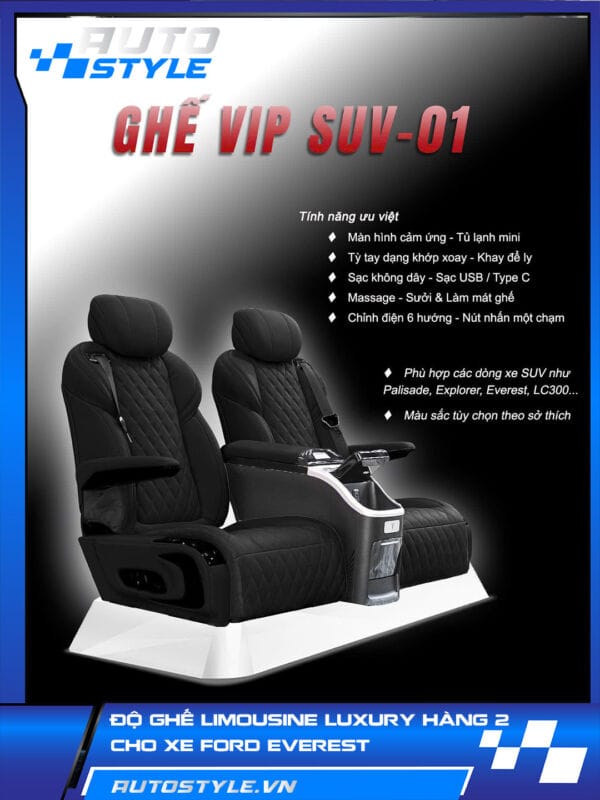 Độ Ghế Limousine SUV V2 Xe Ford Everest – Top 1 Nội Thất Hạng Thương Gia