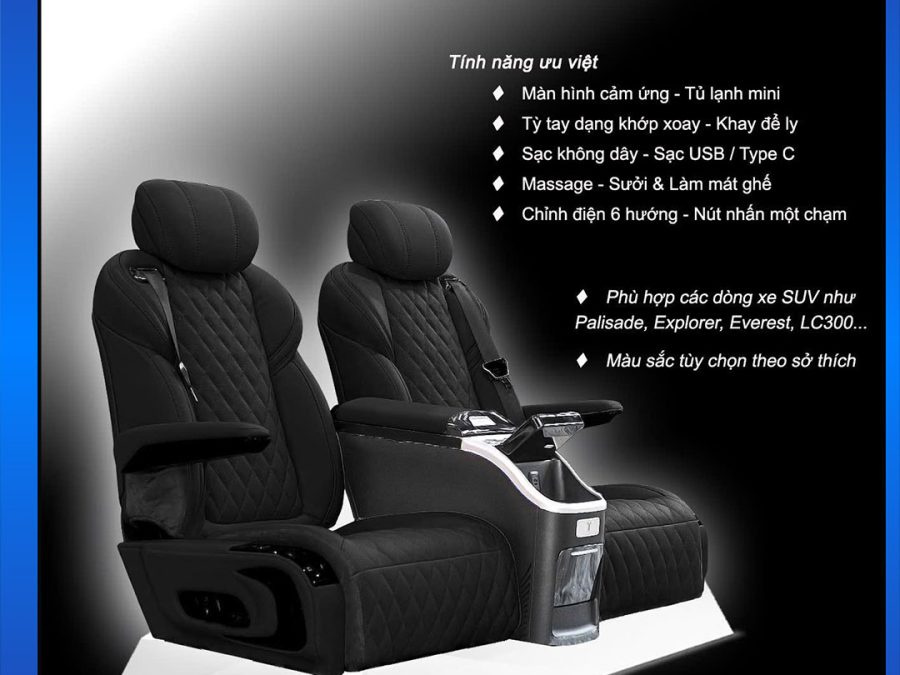 Độ Ghế Limousine Luxury Xe Ford Everest– Nội Thất Hạng Thương Gia