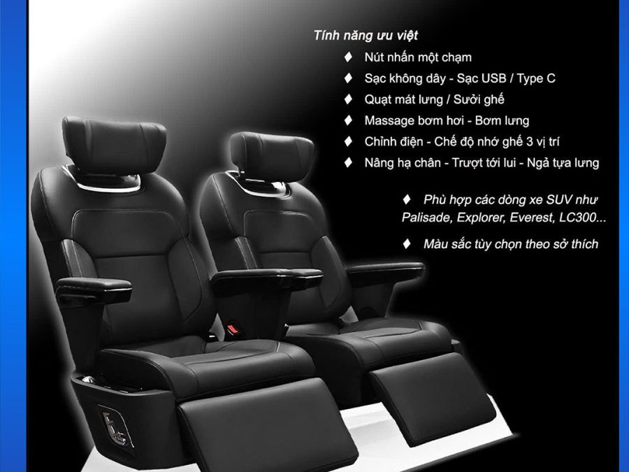 Ghế Limousine VIP Hàng 2 Xe Everest – Chuẩn Doanh Nhân Trong Mỗi Hành Trình