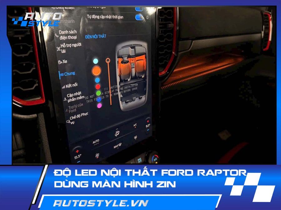 Độ LED Nội Thất Ford Raptor Dùng Màn Hình Zin