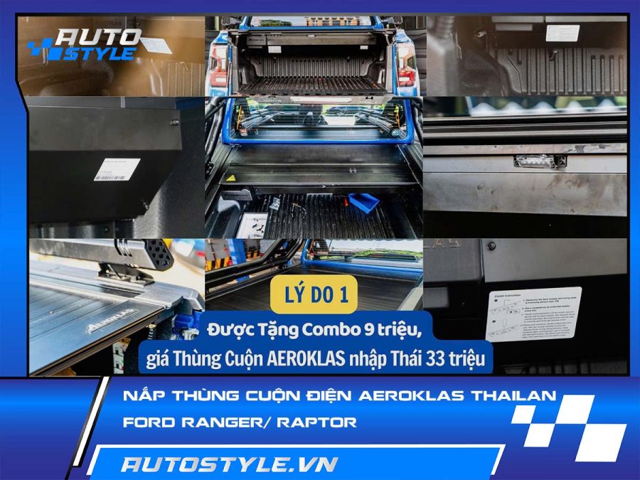 Nắp Thùng Cuộn Điện Aeroklas Thái Lan Cho Ford Ranger & Raptor