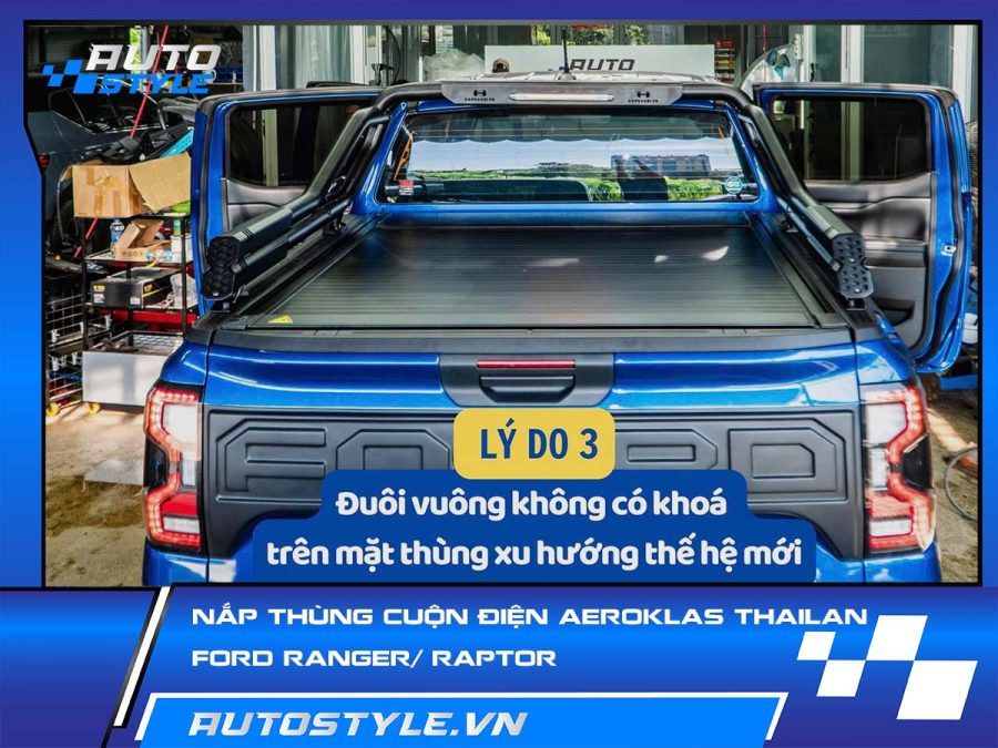 Nắp Thùng Cuộn Điện Aeroklas Thái Lan Cho Ford Ranger & Raptor