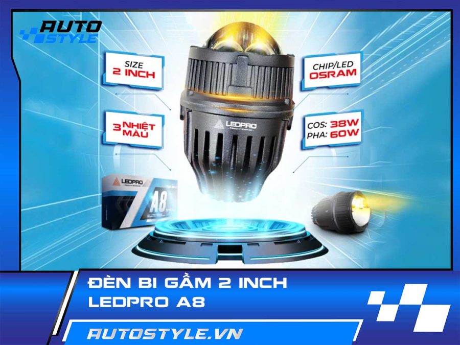 Đèn Bi Gầm 2 Inch LedPro A8 – Nâng Tầm Ánh Sáng Gầm Xe Everest