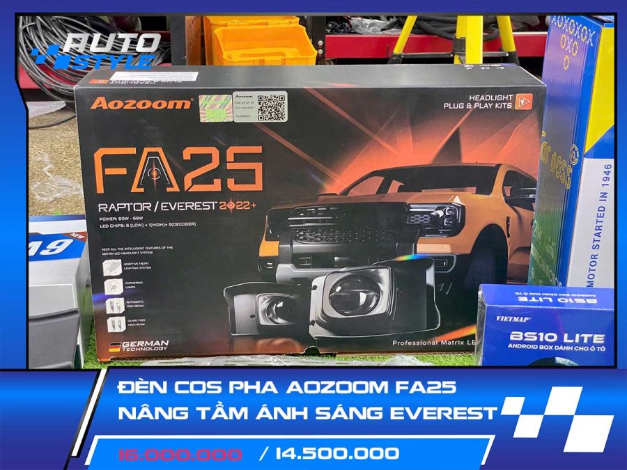 Đèn Cos Pha Aozoom FA25 – Nâng Tầm Ánh Sáng Cho Ford Everest Next Gen