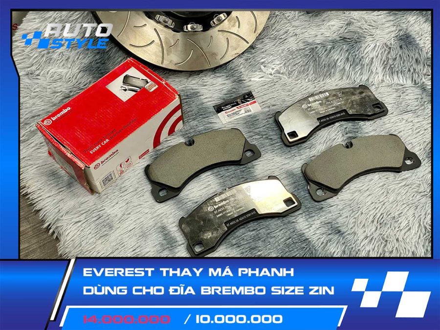 Ford Everest Thay má phanh dùng cho đĩa Brembo size zin