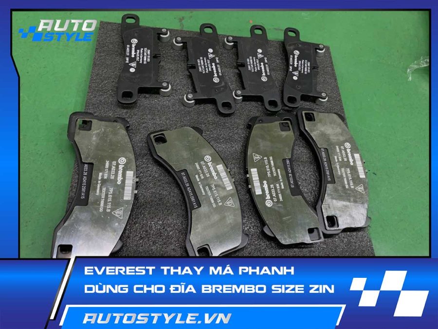 Ford Everest Thay má phanh dùng cho đĩa Brembo size zin