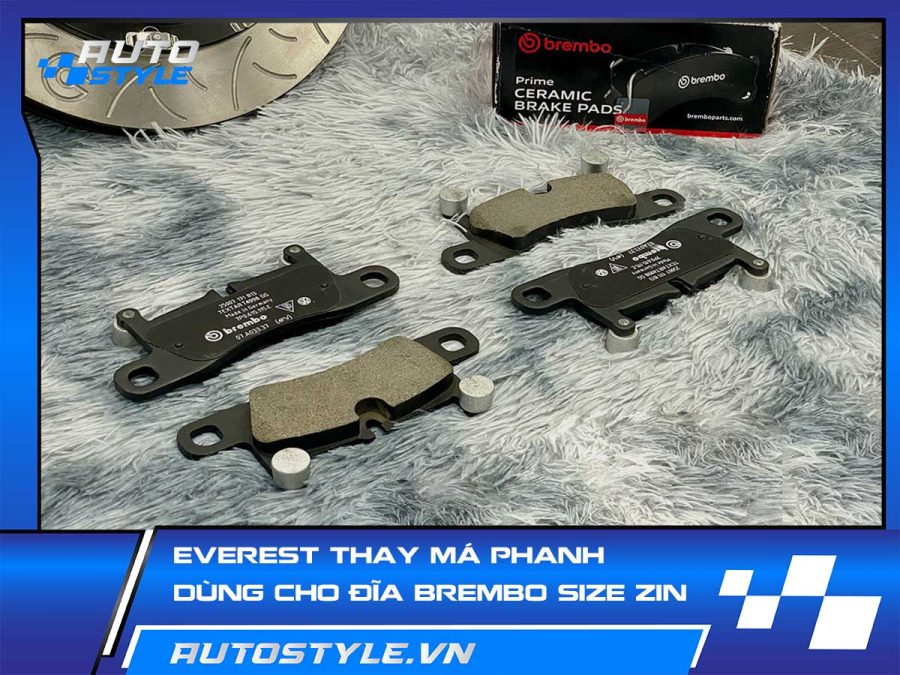 Ford Everest Thay má phanh dùng cho đĩa Brembo size zin