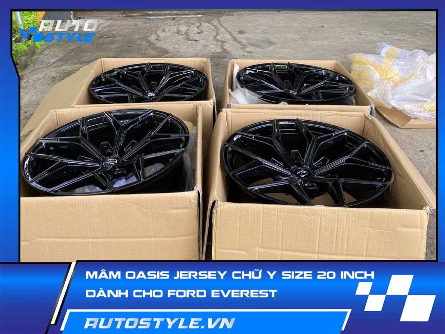 Mâm Oasis Chữ Y Size 20 Inch Mẫu YERSEY Dành Cho Ford Everest