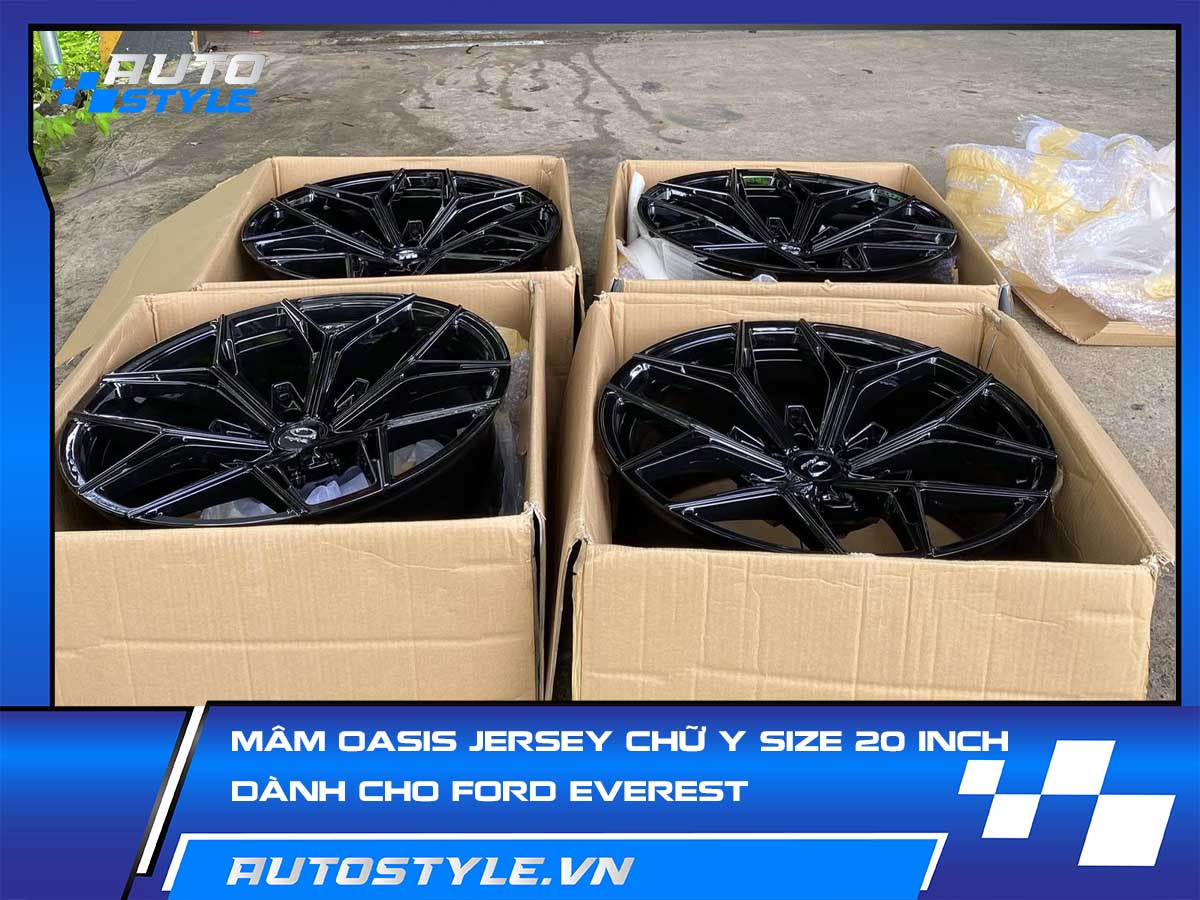 Mâm Oasis Chữ Y Size 20 Inch Mẫu YERSEY Dành Cho Ford Everest
