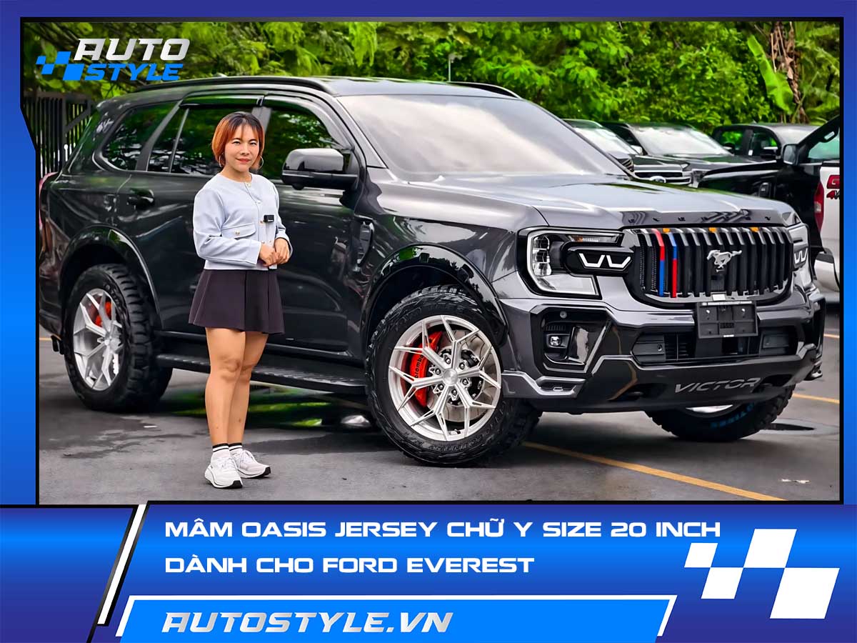 Mâm Oasis Chữ Y Size 20 Inch Mẫu YERSEY Dành Cho Ford Everest