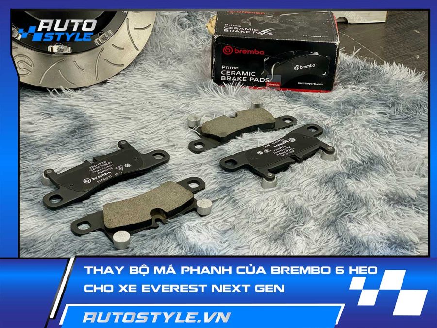 Thay bộ má phanh Của Brembo 6 heo Cho Xe Everest Next Gen