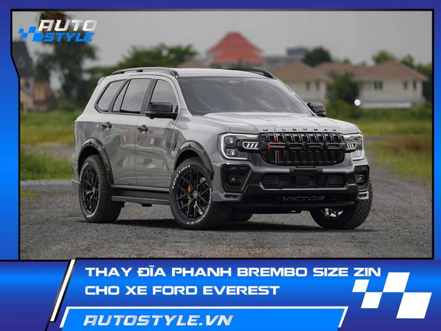 Thay đĩa phanh Brembo size zin cho xe Ford Everest