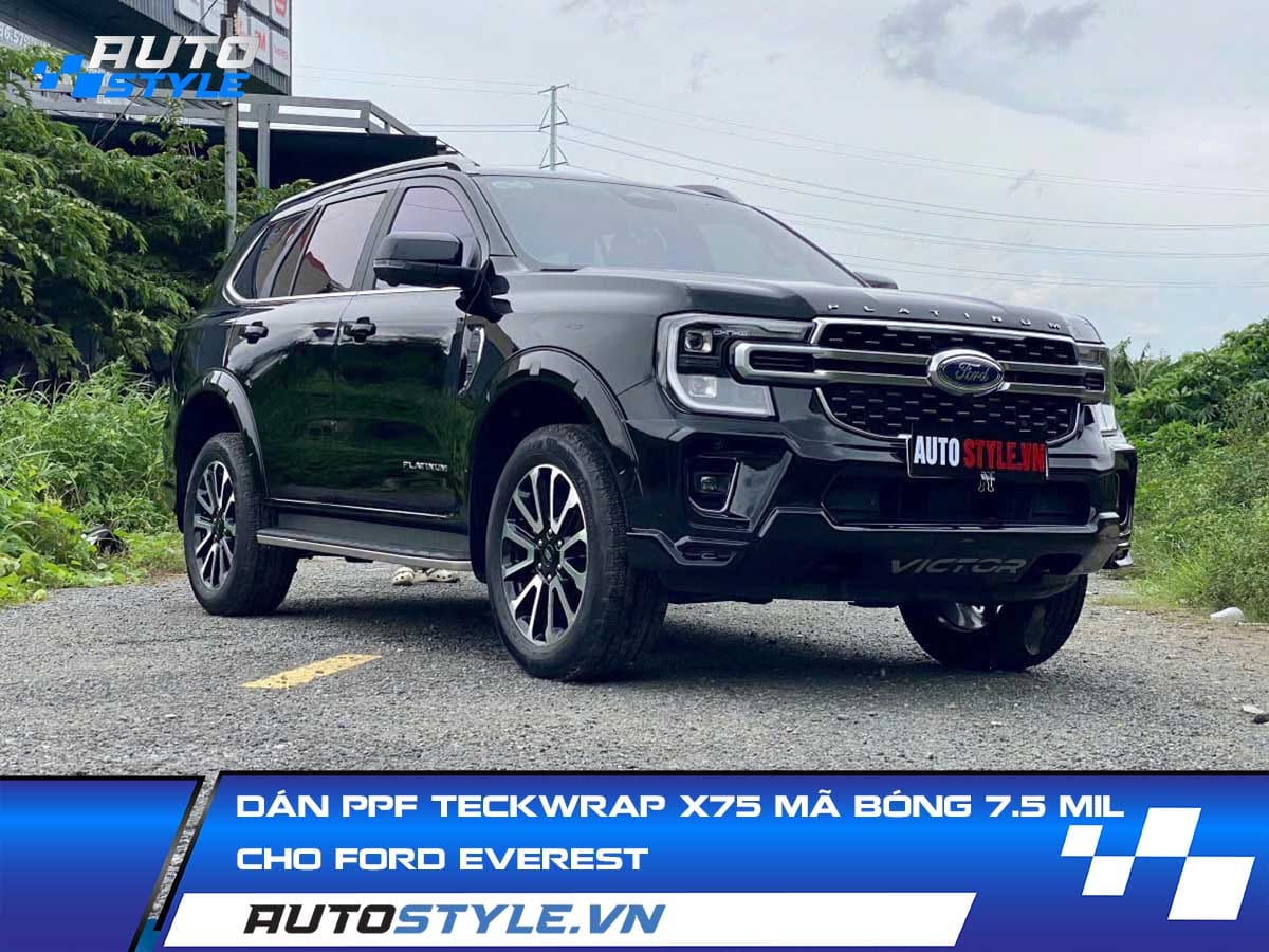 Dán PPF TeckWrap X75 Mã Bóng 7.5 Mil Cho Ford Everest Phim Bảo Vệ Sơn Cao Cấp