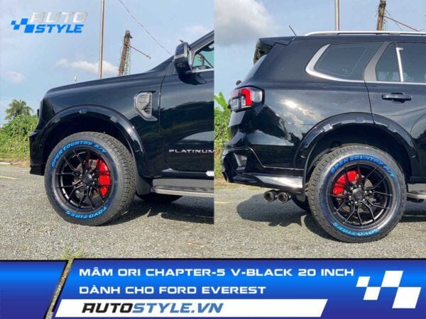 Mâm ORI Chapter-5 V-Black 20 inch Dành Cho Ford Everest
