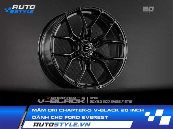 Mâm ORI Chapter-5 V-Black 20 inch Dành Cho Ford Everest