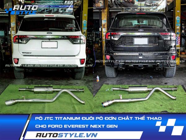 Pô JTC Titanium Đuôi Pô Đơn Cho Ford Everest Next Gen Đậm Chất Thể Thao