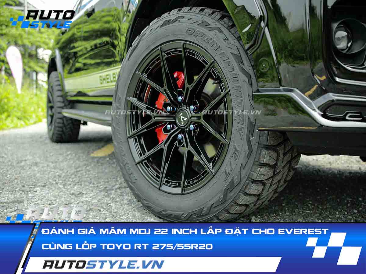 Đánh Giá Mâm MDJ Chữ Y 22 Inch Lắp Đặt Trên Eveverest Cùng Lốp Toyo RT 27555R20