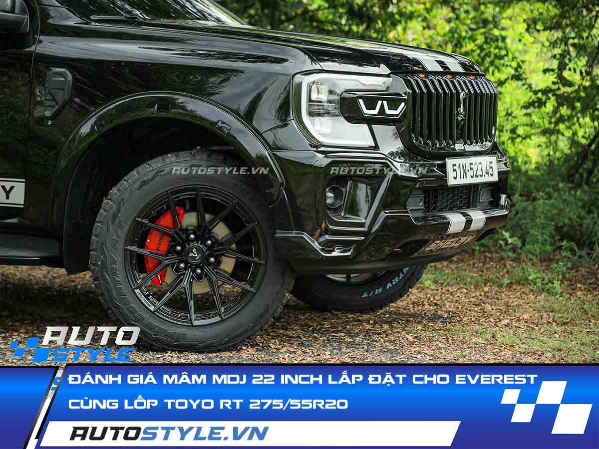 Đánh Giá Mâm MDJ Chữ Y 22 Inch Lắp Đặt Trên Eveverest Cùng Lốp Toyo RT 27555R20
