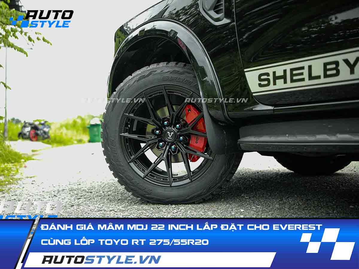 Đánh Giá Mâm MDJ Chữ Y 22 Inch Lắp Đặt Trên Eveverest Cùng Lốp Toyo RT 27555R20