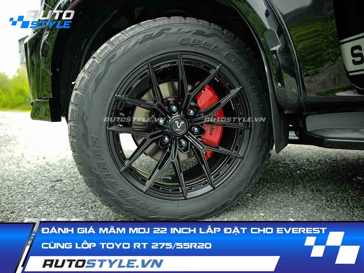 Đánh Giá Mâm MDJ Chữ Y 22 Inch Lắp Đặt Trên Eveverest Cùng Lốp Toyo RT 27555R20