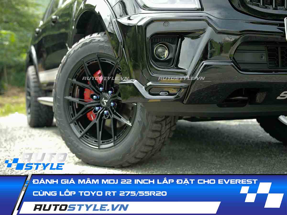 Đánh Giá Mâm MDJ Chữ Y 22 Inch Lắp Đặt Trên Eveverest Cùng Lốp Toyo RT 27555R20