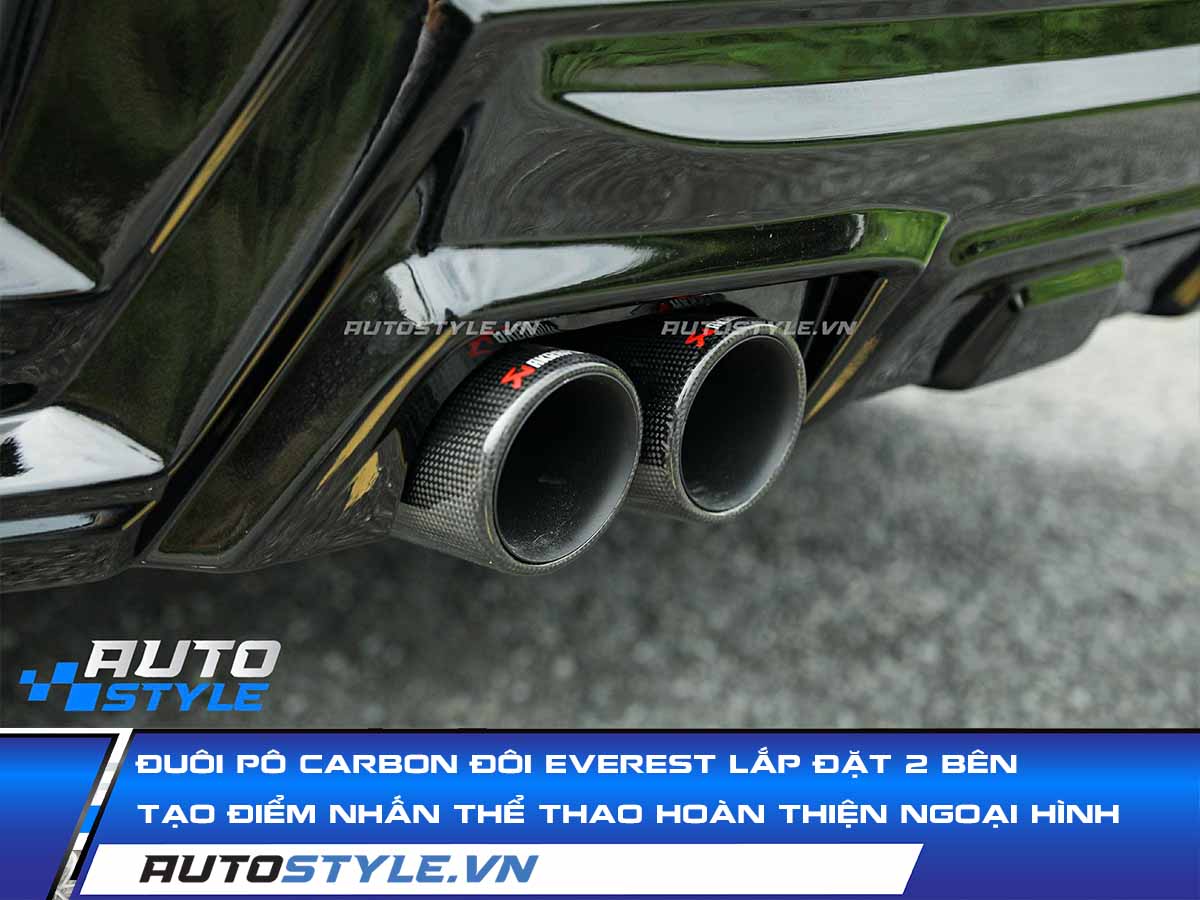 Đuôi Pô Carbon Đôi Everest Điểm Nhấn Thể Thao Hoàn Thiện Ngoại Hình Xe