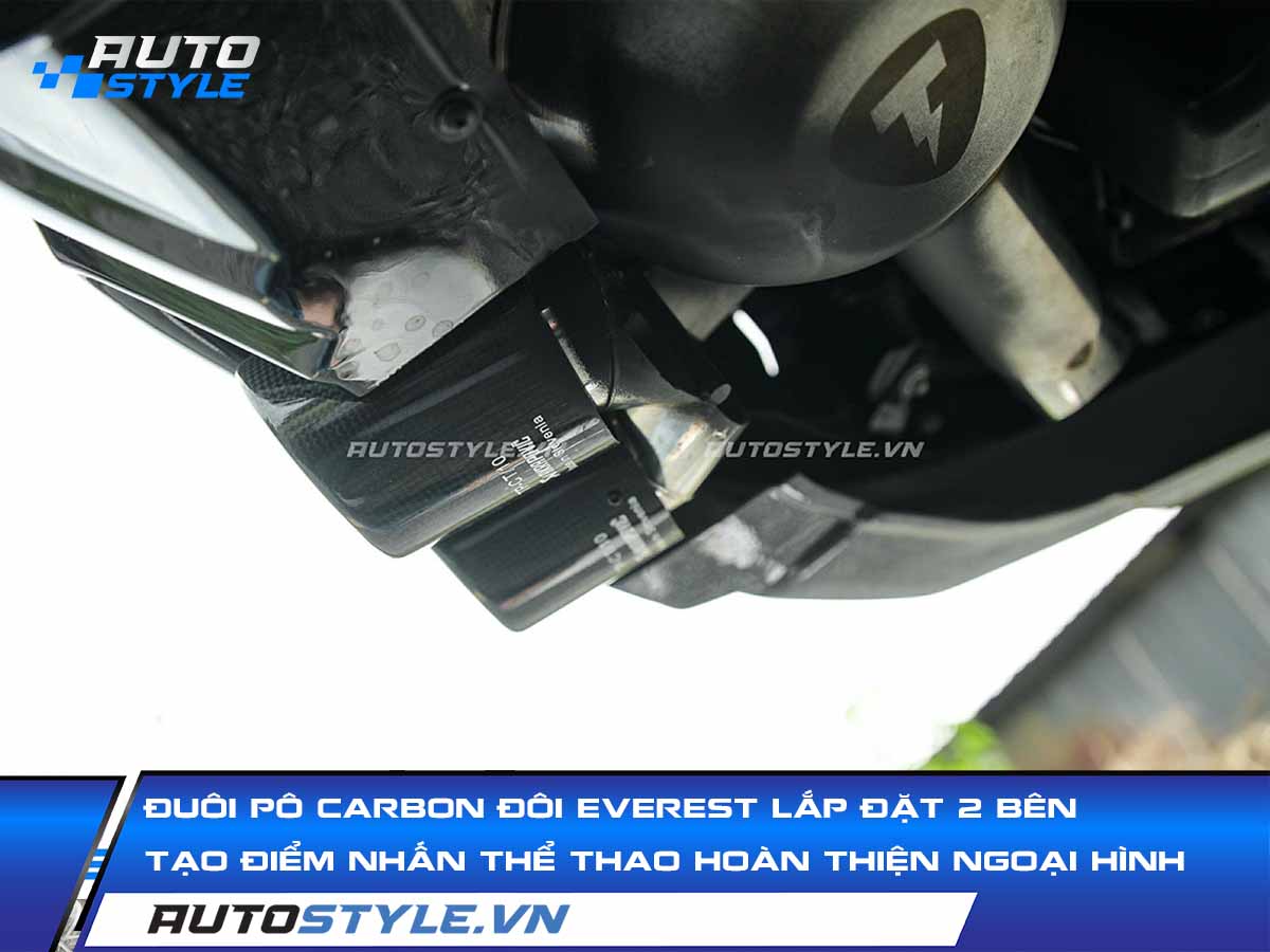 Đuôi Pô Carbon Đôi Everest Điểm Nhấn Thể Thao Hoàn Thiện Ngoại Hình Xe