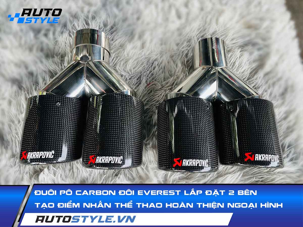 Đuôi Pô Carbon Đôi Everest Điểm Nhấn Thể Thao Hoàn Thiện Ngoại Hình Xe