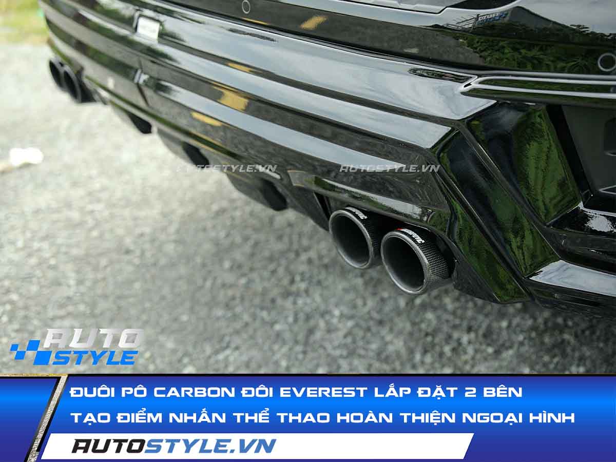 Đuôi Pô Carbon Đôi Everest Điểm Nhấn Thể Thao Hoàn Thiện Ngoại Hình Xe