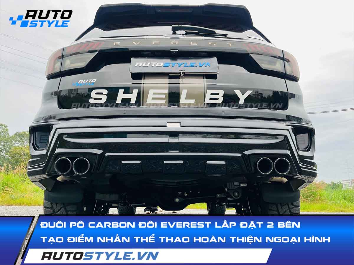 Đuôi Pô Carbon Đôi Everest Điểm Nhấn Thể Thao Hoàn Thiện Ngoại Hình Xe