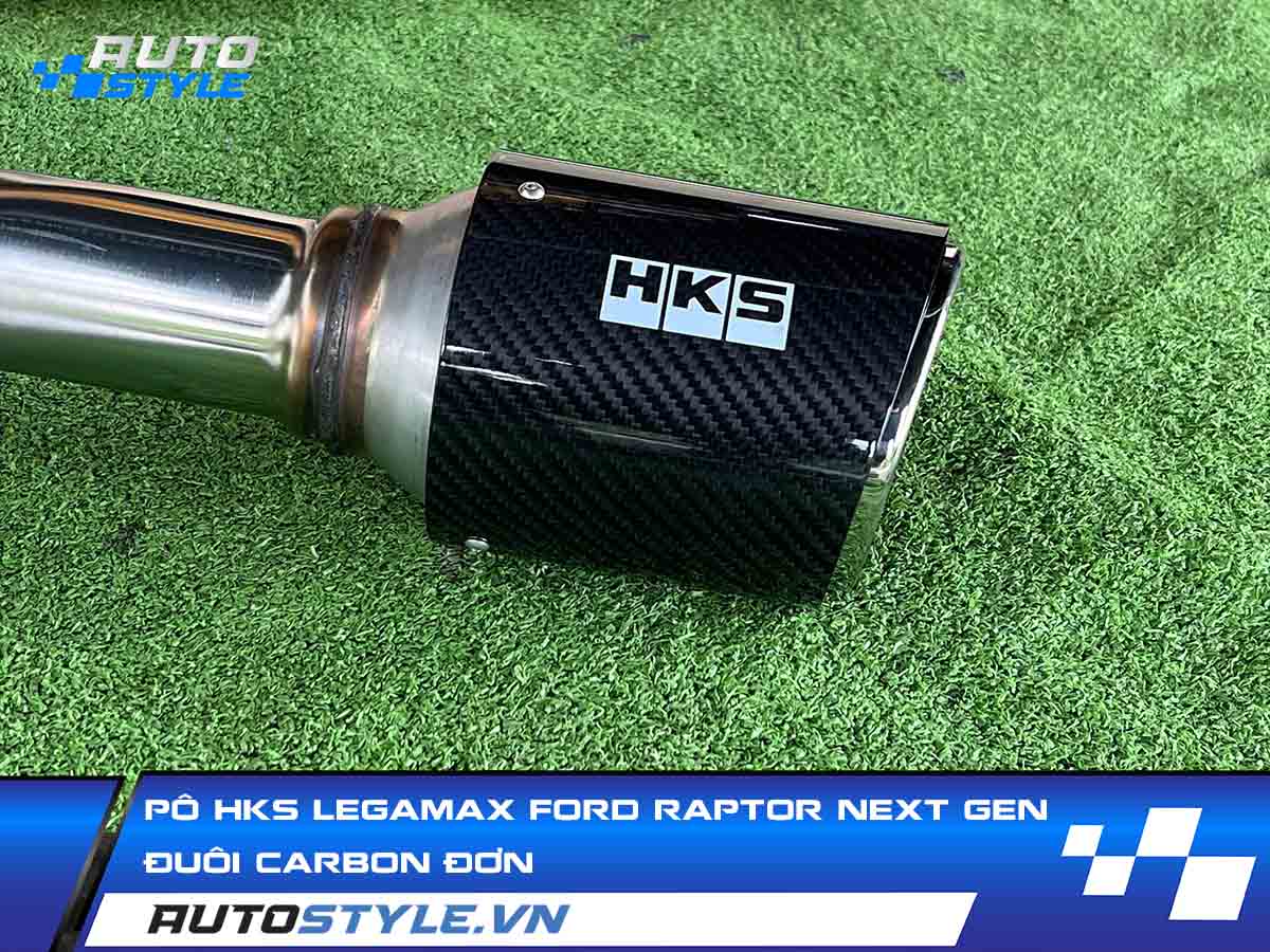 Pô HKS Legamax Carbon Đuôi Đơn Cho Ford Raptor Next Gen