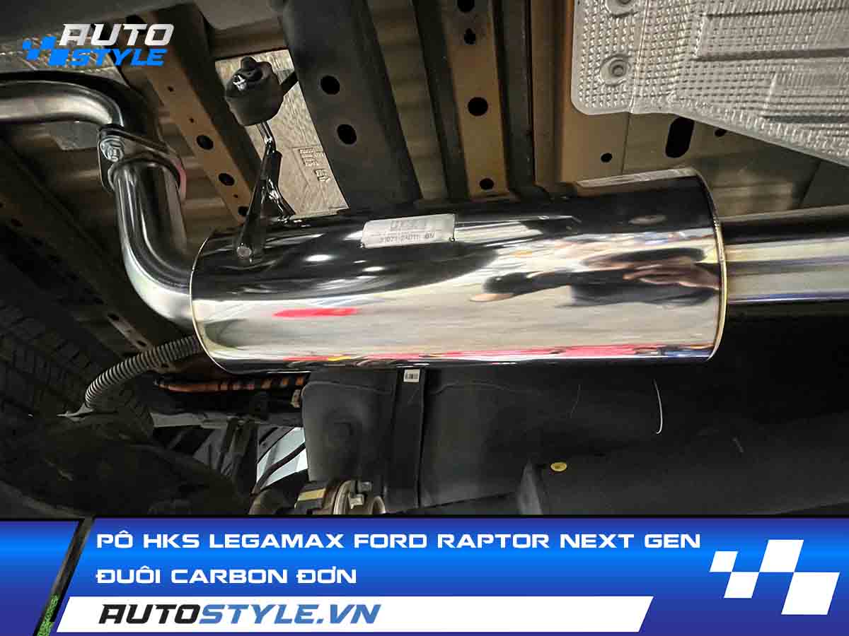 Pô HKS Legamax Carbon Đuôi Đơn Cho Ford Raptor Next Gen