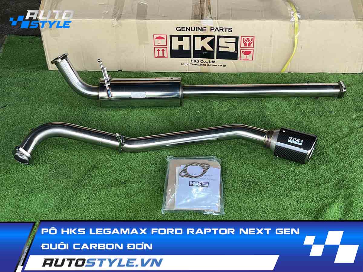 Pô HKS Legamax Carbon Đuôi Đơn Cho Ford Raptor Next Gen