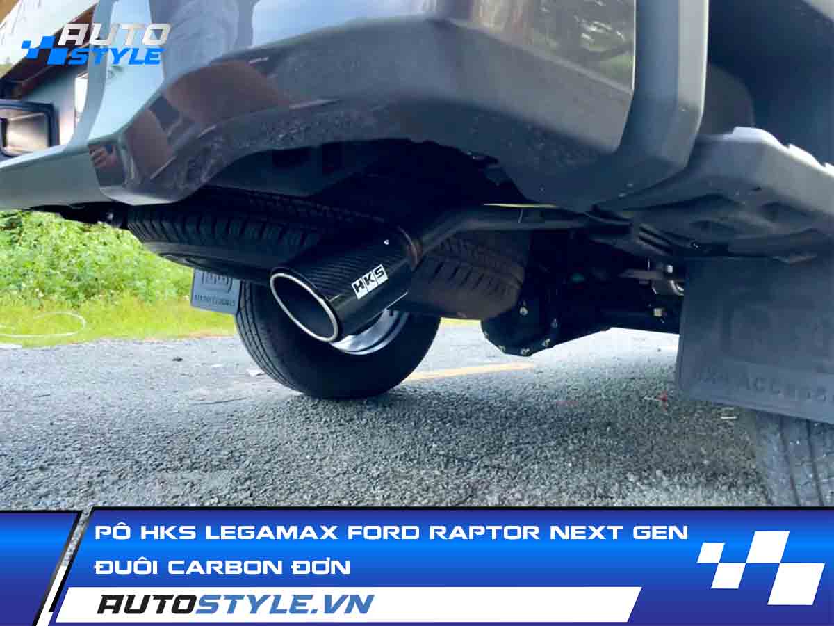 Pô HKS Legamax Carbon Đuôi Đơn Cho Ford Raptor Next Gen
