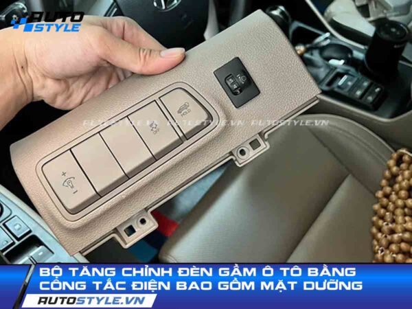 Bộ tăng chỉnh đèn gầm ô tô bằng công tắc điện bao gồm mặt dưỡng