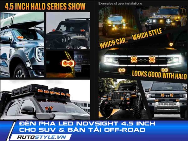 Đèn Pha Led Novsight 4.5 inch Giải pháp Chiếu Sáng Chùm Rộng Cho SUV Và Bán Tải Off-Road