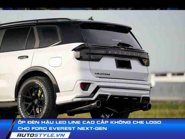 Ốp Đèn Hậu Led Line Không Che Logo Cho Ford Everest Next-Gen Cao Cấp