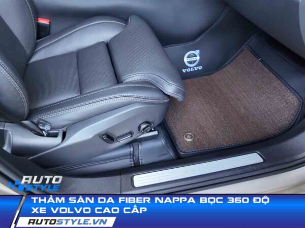 Thảm sàn da Fiber Nappa bọc 360 độ xe Volvo cao cấp