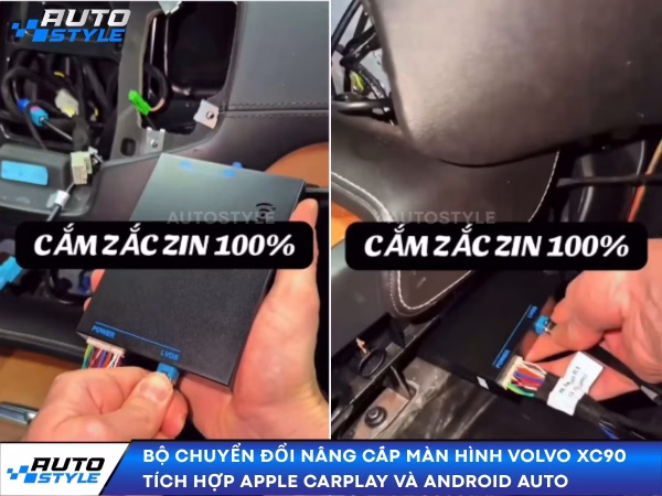 Bộ Chuyển Đổi Nâng Cấp Màn Hình Volvo XC90 Tích Hợp Apple CarPlay Và Android Auto