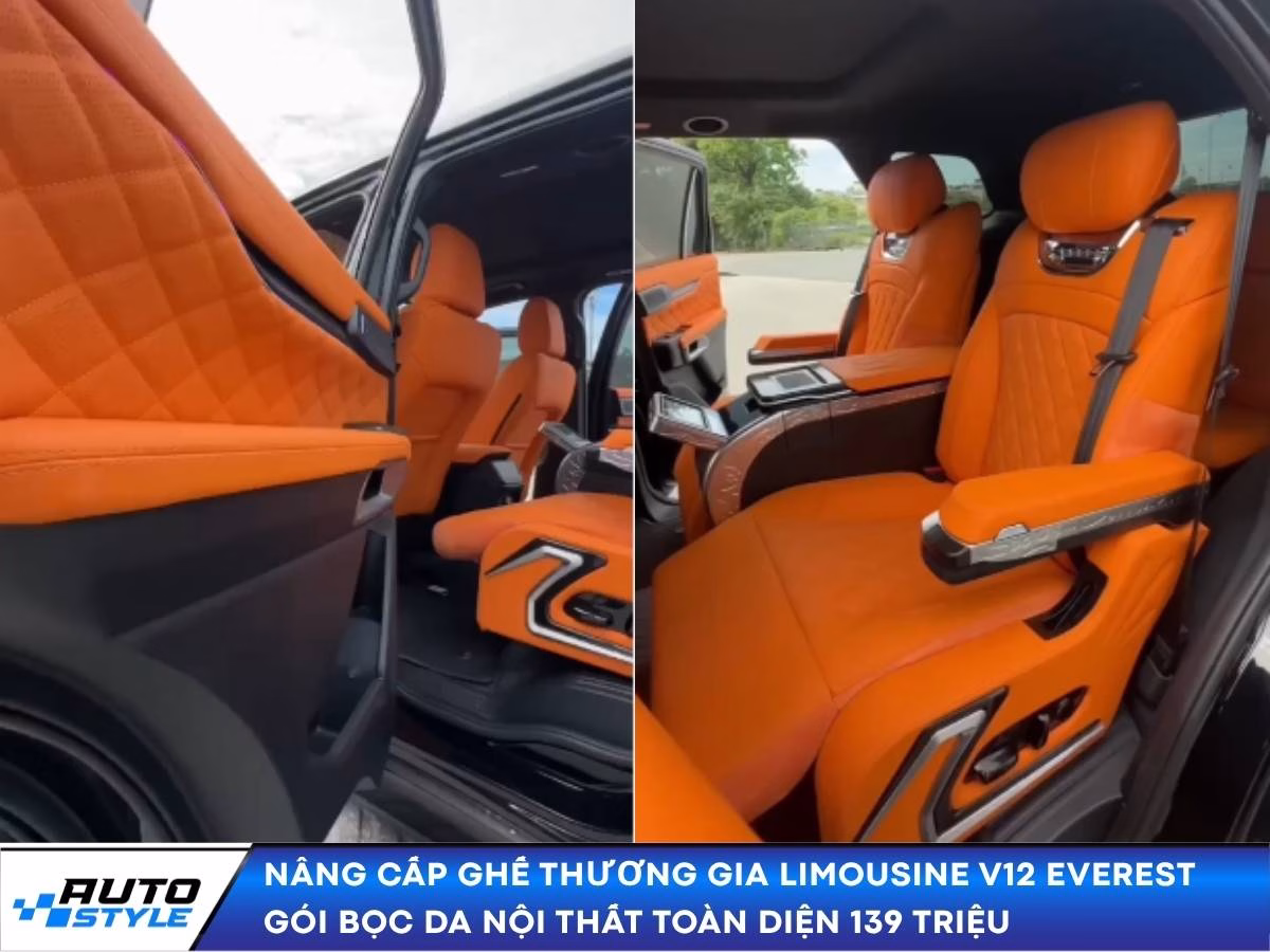 Nâng Cấp Ghế Thương Gia Limousine V12 Everest Gói Bọc Da Nội Thất Toàn Diện 139 Triệu (2)