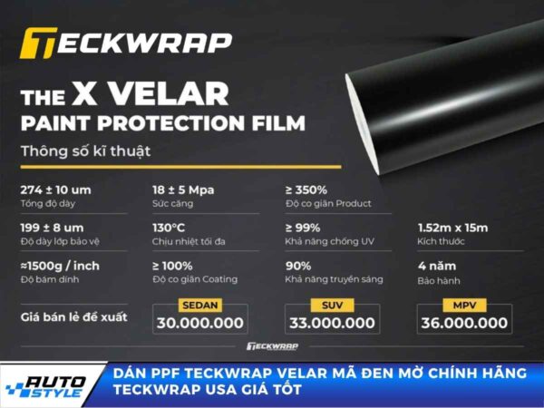 Dán PPF TeckWrap Velar Mã Đen Mờ Chính Hãng TeckWrap USA Giá Tốt