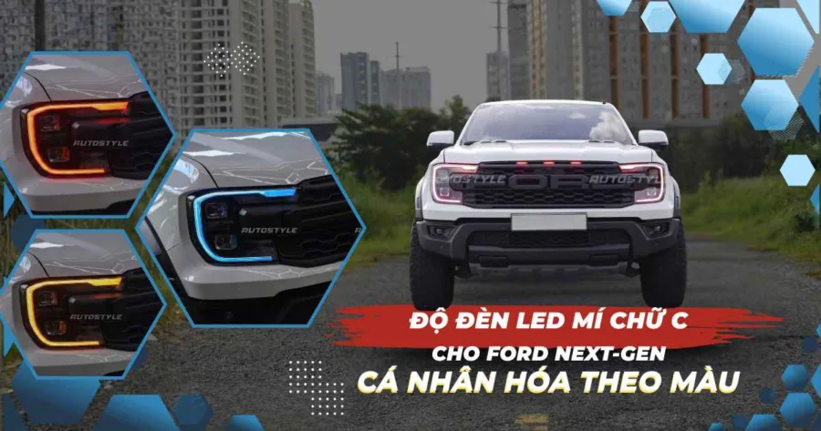 Độ Đèn Led Mí Chữ C Cho Ford Next-Gen Cá Nhân Hóa Theo Màu