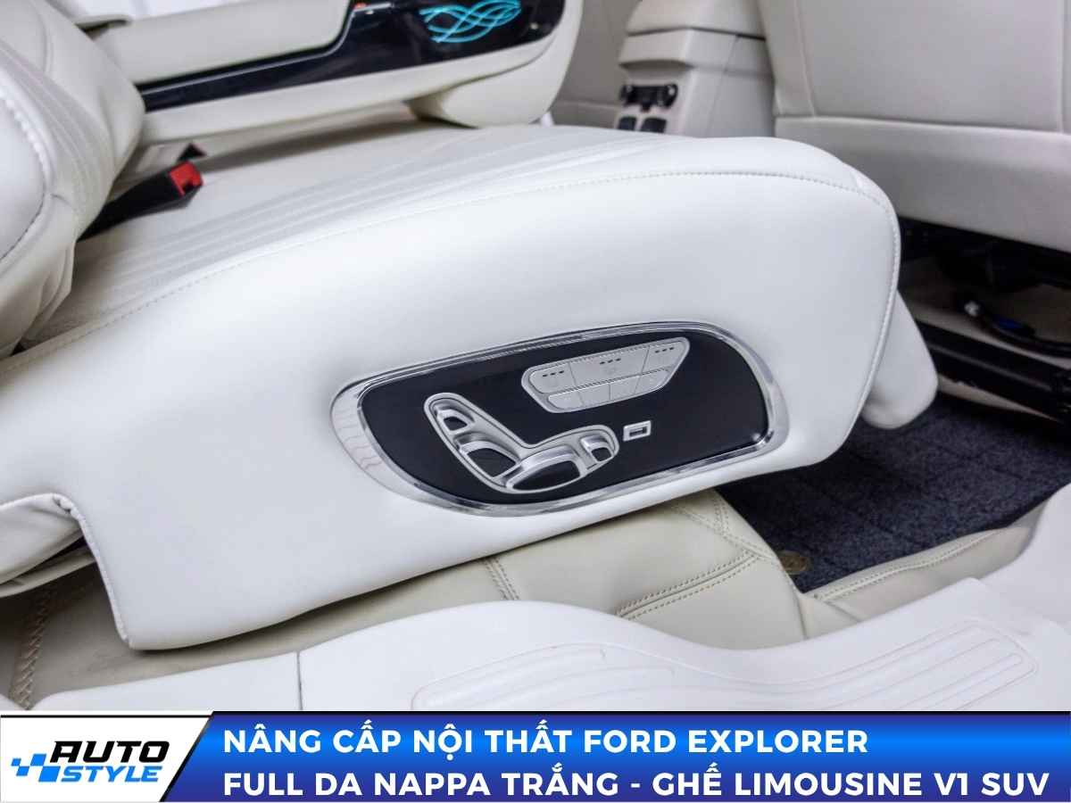 Nâng Cấp Nội Thất Ford Explorer Full Da Nappa Trắng Và Ghế Limousine V1 SUV