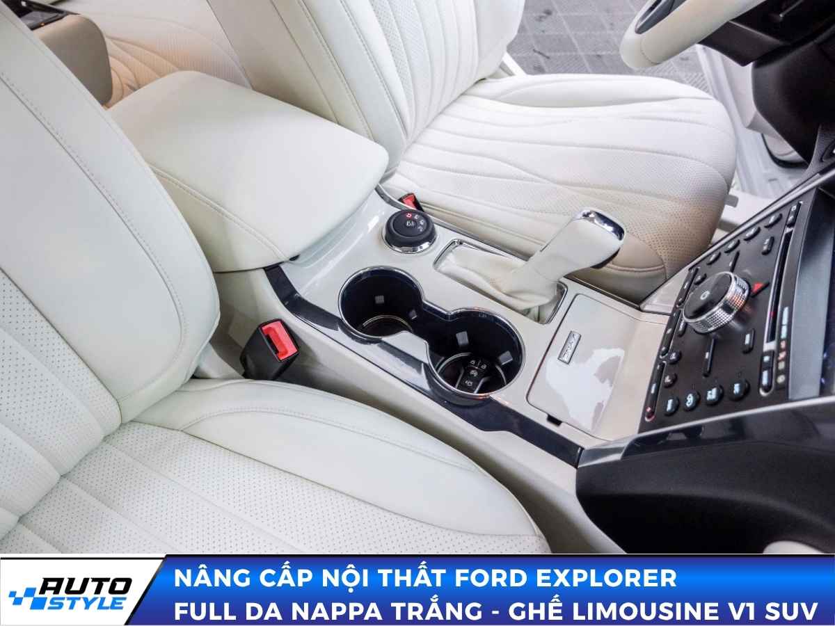 Nâng Cấp Nội Thất Ford Explorer Full Da Nappa Trắng Và Ghế Limousine V1 SUV