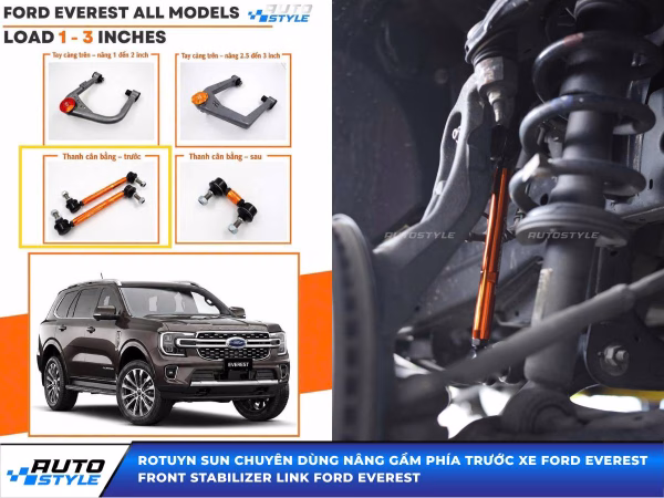 Rotuyn Sun Chuyên Dùng Nâng Gầm Phía Trước Xe Ford Everest