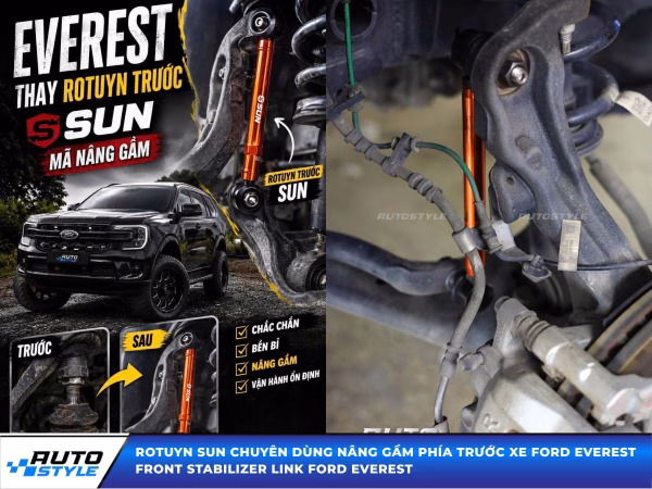 Rotuyn Sun Chuyên Dùng Nâng Gầm Phía Trước Xe Ford Everest