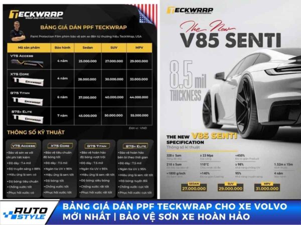 Bảng Giá Dán PPF TeckWrap Cho Xe Volvo Mới Nhất | Bảo Vệ Sơn Xe Hoàn Hảo
