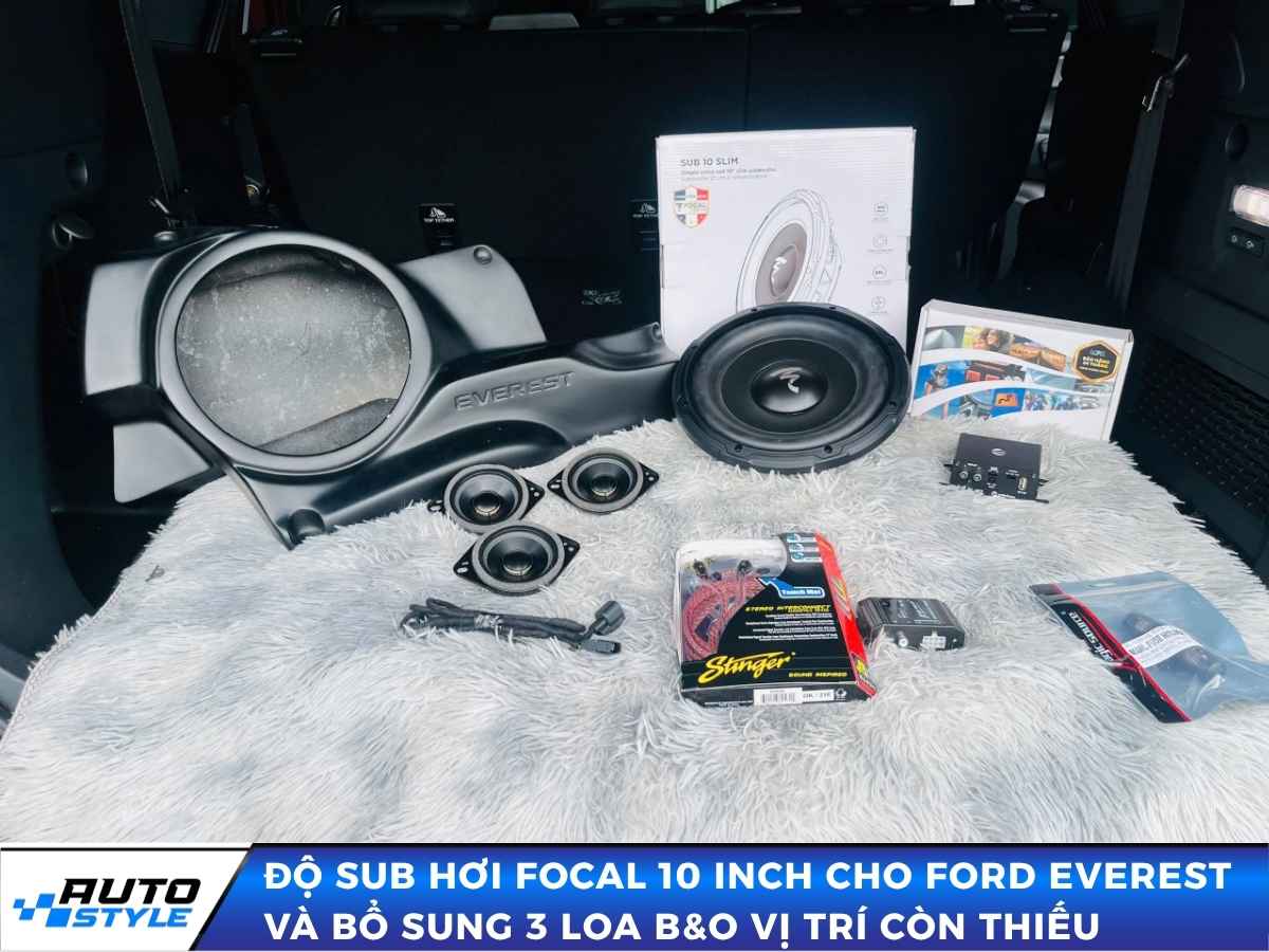 Độ Sub hơi Focal 10 Inch Cho Ford Everest và bổ sung 3 loa B&O Còn Thiếu